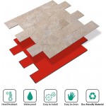 Peel and Stick Backsplash Wall Tile PVC Stickon Tile for Kitchen Backsplash Peel and Stick in Marble Beige 11.85''x11.89'',10 Sheets - BJEMN8ACK