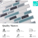 Tic Tac Tiles Peel and Stick Self Adhesive Removable Stick On Kitchen Backsplash Bathroom 3D Wall Sticker Wallpaper Tiles in Como Designs Marrone 10 Sheets - BZSFTJKBY