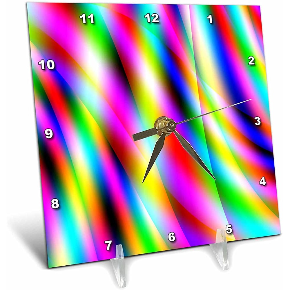 3dRose dc 130409 1 Abstract in Multi-Color by Angel and Spot-Desk Clock 6 by 6-Inch - BEN2O3B7P