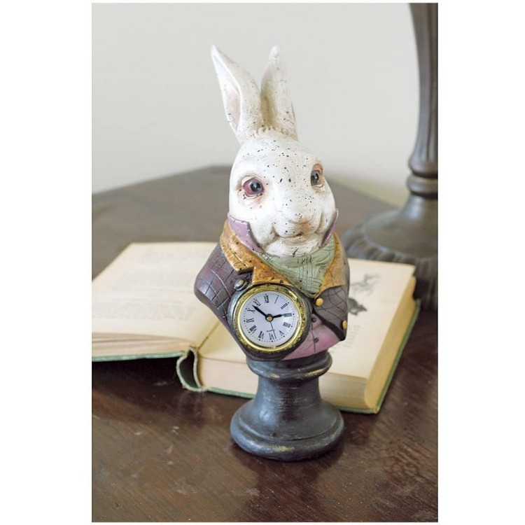 Alices In Wonderlands White Rabbit Resin Desk Clock - BBDS9SY9B