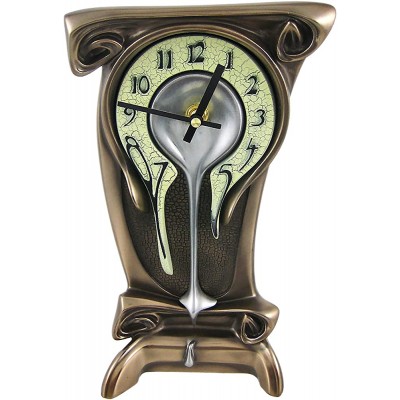 Art Nouveau 11 1 4" High Melting Bronze Table Clock - B4JBA68JZ