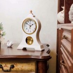 Beesealy Mantel Clock Table Clock Silent Non-Ticking Mantel Clock with Pendulum Desktop Used for Living Room Decoration - BU3QJ00R2