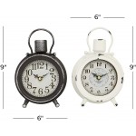 Deco 79 Country Cottage Metal Clock 2 ASST 6 W 9 H Black - BYO74PMR1