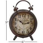 Deco 79 Metal Table Clock 9 H 6 W-52507 9 x 6 Brown - BWKXB95MG