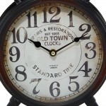 Deco 79 Vintage Metal Old Town Clock Table H W-52510 13 by 10 Black White - BUK5O3FB0