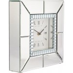 Howard Elliott 99175 Mirrored Table Clock with Beaded Glass Trim - BIVMBRS8K