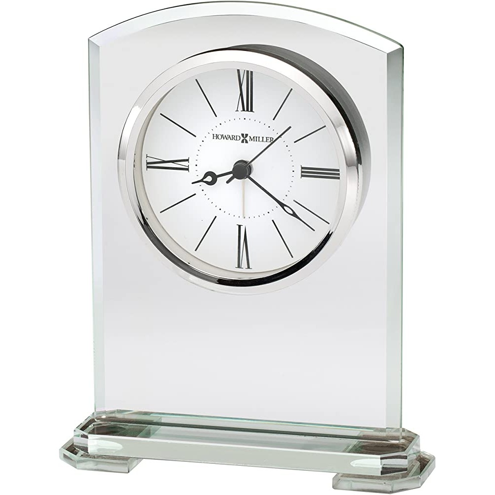 Howard Miller Corsica Table Clock 645-770 – Modern Glass with Quartz Alarm Movement - BZFGL8EXV