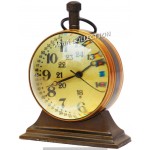 JD'Z COLLECTION Brass Vintage Nautical Desk and Shelf Clock with Magnetic Compass Roman Ivory White Dial Brass Finish for Study Table Office Bedroom Living Room Home Decor 3.5” Brown - BYASRKW8I