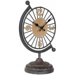 Lily’s Home Rustic Desk Tabletop Clock for Bedroom Silent Movement Unique Vintage Home Decor with Numbers - BLX236R0D