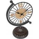 Lily’s Home Rustic Desk Tabletop Clock for Bedroom Silent Movement Unique Vintage Home Decor with Numbers - BLX236R0D