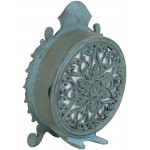 NIKKY HOME Baroque Style Pewter Quartz Small Round Table Clock with 3.12'' by 1.35'' by 3.87'' Dark Green - BWYYPWTCC
