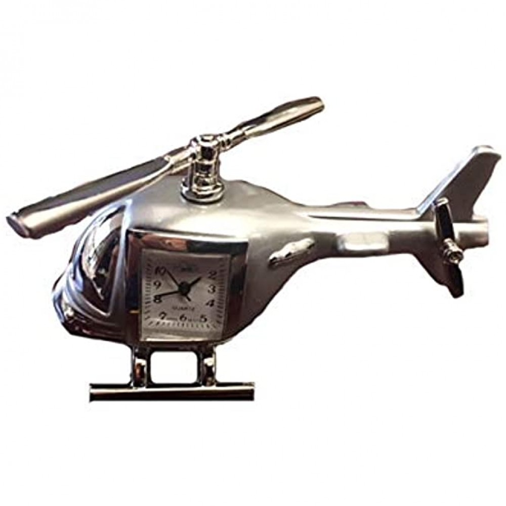 Sanis Enterprises Silver Helicopter Clock 4 by 2-Inch - BD84OUAPL