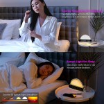 Sunrise Alarm Clock Wake Up Light with FM Radio Simulated Sunrise Touch-Changed 5 Color Dynamic Atmosphere Light 6 Natural Sounds 7 Color Sleep Breathing Light Suitable for Kids and Heavy Sleepers - B20H0BY5A