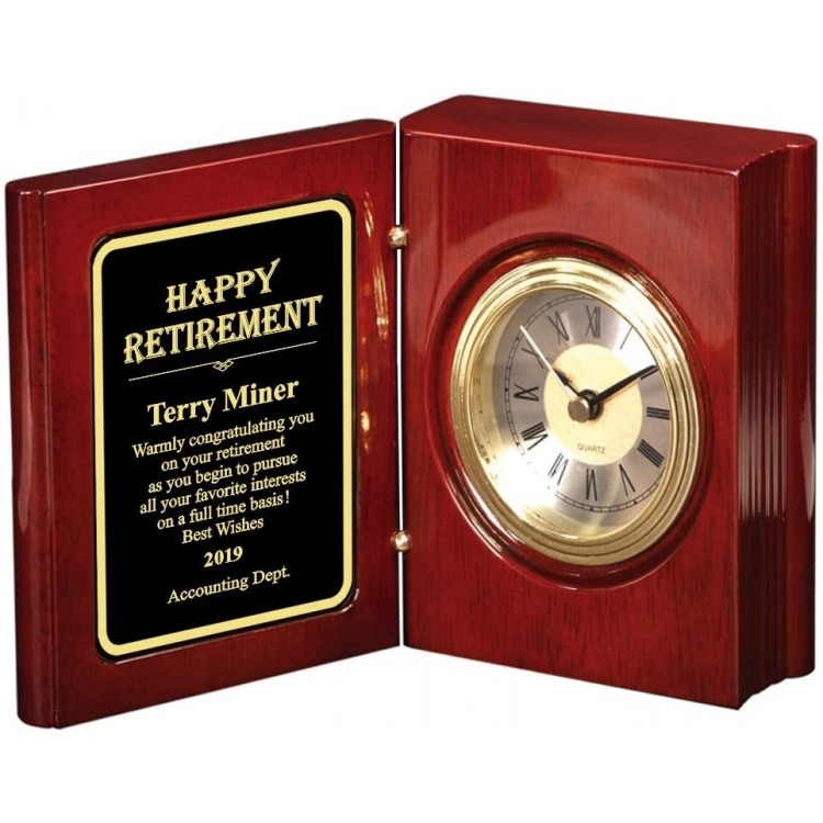 Thanh39 Personalized Retirement Book Clock with Your Own Message. - BBGWTFYHL
