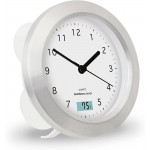 Trendworx 4044-2 Suction Cup Bathroom Clock with Digital Thermometer Silver - BUS6V0BIP
