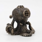 Veronese Design 5.2 Inch Steampunk Octopus Diving Bell Clock Men's Gift Cold Cast Bronzed Resin Statue - BMKW8ISNK