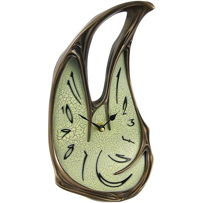 Veronese Design Cool Bronze Finish Melted Desk Clock Table Mantel Dali - B2LWBVVH1