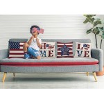 4th of July Decorations Pillow Covers 18x18 Independence Day Memorial Day Set of 4 American Flag Stars and Stripes Patriotic Throw Pillow Covers USA Freedom Pillows Decor - BMY5LQVHC