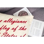 4th of July Lumbar Pillow Cover 12x20 Independence Day Decor The Pledge of Allegiance Patriotic Saying Memorial Day Holiday Decorations Throw Cushion Case for Home Sofa Couch Polyester Linen TH113 - BM7785R27
