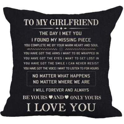 Black Background Blessing to My Girlfriend Be Yours and Only Yours I Love You Valentine's Day Birthday Gift Cotton Linen Square Throw Pillow Case Decorative Cushion Cover Pillowcase Sofa 18"x 18" - BJFQMCISZ