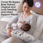 Boppy Nursing Pillow Cover—Original | Gray Gold Giraffes | Cotton Blend Fabric | Fits Boppy Bare Naked Original and Luxe Breastfeeding Pillow | Awake Time Only - BBIEV314W