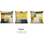 Decor MI Pillowcases Modern Grey Yellow Abstract Throw Pillow Covers Linen Square Pillowcase Decorative Cushion Pillow Cover Zipper Sofa Couch Bedroom Living Room Home Decor 18x18 inch Set of 3 - B2GGMACPC