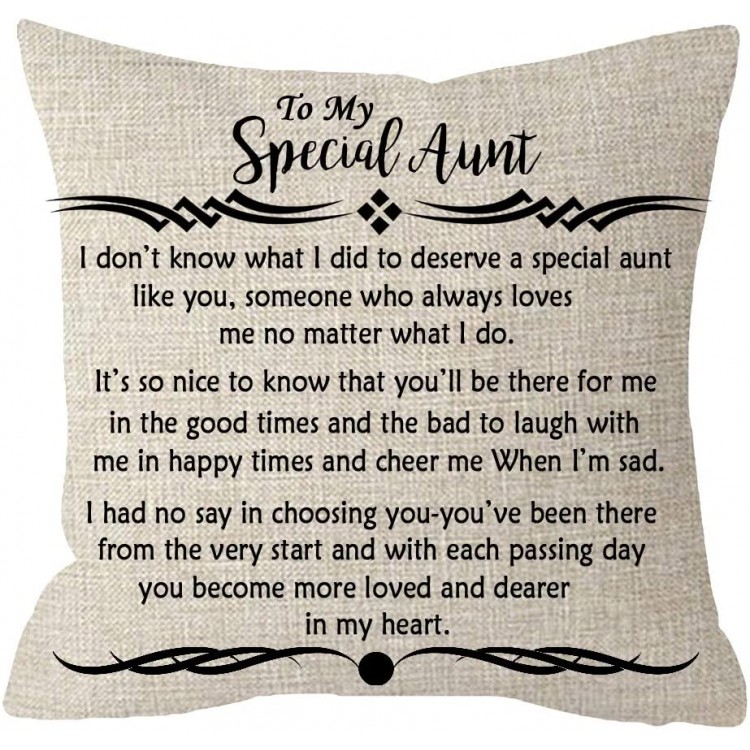 ITFRO Great Aunt Gift from Niece Nephew to My Special Aunt Body Cream Burlap Throw Pillow Case Cushion Cover Couch Sofa Decorative Square 18x18 inches - BC6ZSJ839