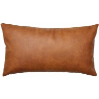 JOJUSIS Modern Leather Throw Pillow Cover for Couch Sofa Bed 12 x 20 Inch 100% Faux Leather - BL0T5N12V