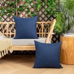 Kevin Textile Pack of 2 Decorative Outdoor Waterproof Throw Pillow Covers Checkered Pillowcases Classic Cushion Cases for Patio Couch Bench 18 x 18 Inch Blue - BBVSMO88X