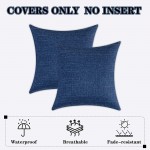 Kevin Textile Pack of 2 Decorative Outdoor Waterproof Throw Pillow Covers Checkered Pillowcases Classic Cushion Cases for Patio Couch Bench 18 x 18 Inch Blue - BBVSMO88X