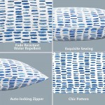 LVTXIII Outdoor Indoor Pillow Covers Square Throw Pillow Covers ONLY Modern Cushion Cases for Sofa Patio Couch Decoration 18 x 18 Pack of 2 Pebble Blue - BEDQDW6KG