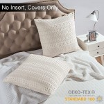 PHF 100% Cotton Waffle Weave Euro Shams 26 x 26 2 Pack Elegant Home Decorative Euro Throw Pillow Covers for Bed Couch Sofa Light Khaki Linen - B799GKAW8