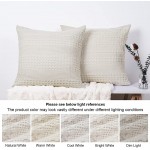 PHF 100% Cotton Waffle Weave Euro Shams 26 x 26 2 Pack Elegant Home Decorative Euro Throw Pillow Covers for Bed Couch Sofa Light Khaki Linen - B799GKAW8