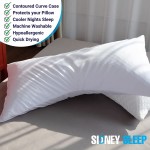 Sidney Sleep Curved Pillow Covers Full Length Zipper Closure Premium Soft Brushed Microfiber Fade and Shrink Resistant 20 x 30 Inches Fits Curved Side Sleeper Pillows Queen White - BUB4NC3SU