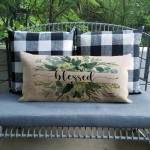 Spring Pillow Cover 12x20 inch Eucalyptus Leaves Lumbar Pillow Cover Blessed Spring Pillows Decorative Throw Pillows Spring Decor for Home Spring Decorations Cushion Case A581-12 - BVO8NT3AC
