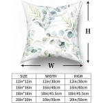 Spring Sage Green Leaf Pillow Covers 18x18 Set of 2 Eucalyptus Floral Watercolor Pillow Cushion Cases Gray Seafoam Leaves Print Modern Throw Pillows Cover Decor Gifts for Bed Couch Sofa Living Room - BQGV8I1P8