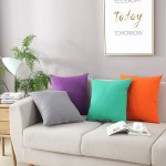 TAOSON Decorative 100% Cotton Canvas Square Solid Toss Pillowcase Cushion Cover Pillow Case with Hidden Zipper Closure Only Cover No Insert White 18x1845x45cm - BLGCRHKM8