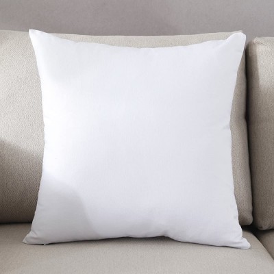TAOSON Decorative 100% Cotton Canvas Square Solid Toss Pillowcase Cushion Cover Pillow Case with Hidden Zipper Closure Only Cover No Insert White 18"x18"45x45cm - BLGCRHKM8