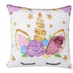 Unicorn Gifts Mermaid Throw Pillow Cover Magic Reversible Sequin Cushion Cover Decorative Pillowcase Unicorn Room Decor for Girls Only Pillow Cover 1 PackUnicorn G -Light Pink Sequin - BKN8HF3HV
