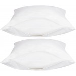 White Classic Luxury Hotel Collection Zippered Style Pillow Cover 200 Thread Count Soft Quiet Zippered Pillow Protectors Standard Size Set of 2 - B86C2KAUM