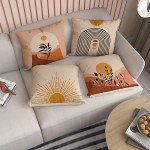 Witzest Mid Century Modern Throw Pillow Covers Abstract Boho Decorative Pillow Covers Set of 4 Beige Couch Pillow Covers Outdoor Pillow Covers 18x18 Inch - BW3DXA55B