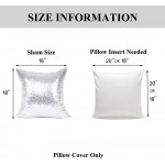 YOUR SMILE Pack of 2 New Luxury Series Silver Decorative Glitzy Sequin & Comfy Satin Solid Throw Pillow Cover Cushion Case for Wedding Christmas,18 x 18 - BA68USOVK