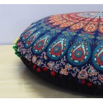 32 Round Multi Mandala Cushion Cover Floor Seating Pouf Bohemian Pouf Cotton Cuhion Cover Decorative Ottoman Pillow Cases - BX4TS3W4V