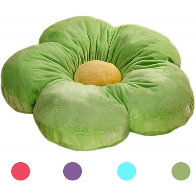 Aozun Flower Floor Pillow Seating Cushion Flower Floral Shaped Pillow Bean Bag Can be Used for Reading Corner Bedroom or Watching TV Green 20in - BRCDAW93V