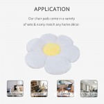 ELFJOY Flower Floor Pillow Cushion Cute Room Decoration Suitable for Reading and Relaxing Floral Pillow Large Diameter White 24 - BR0O5IM2Q