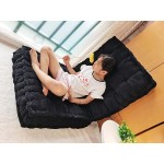 Floor Pillow 25x25 Inch Square Meditation Cushion Floor Seating for Adults Oversized Tufted seat Cushion Reading Nook for Kids Yoga Meditation Pillow for Sitting on Floor Black - BSEJG6C05