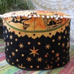 GDONLINE Zodiac Astrology Mandala Large Ottoman Floor Cushions Cover Decorative Throw Pillow Cases 14 x 24 Round Ottoman Pouf Indian Outdoor Siting Footstool Bohemian Kids Bean Bag - BBYANW62Q