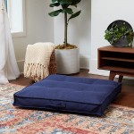 Greendale Home Fashions Cobalt Square Tufted Floor Pillow Medium 32 x 32 - BTEO22KNN