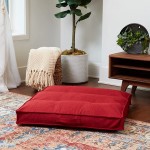 Greendale Home Fashions Scarlet Square Tufted Floor Pillow Medium 32 x 32 - BMQTM1Z0V
