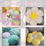 Hotiego 20 Flower Floor Pillow Flower Plush Seating Chair Cushion Cute Tie Dye Seating Oversized Throw Pillow Pad for Home Sofa Bed Decoration White-2 - BLF6L4CMO
